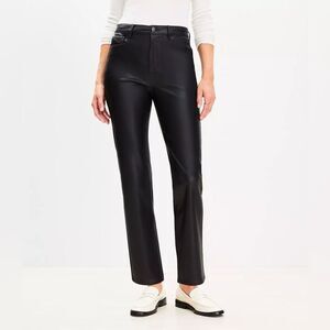 LOFT Charcoal Faux Leather Trousers